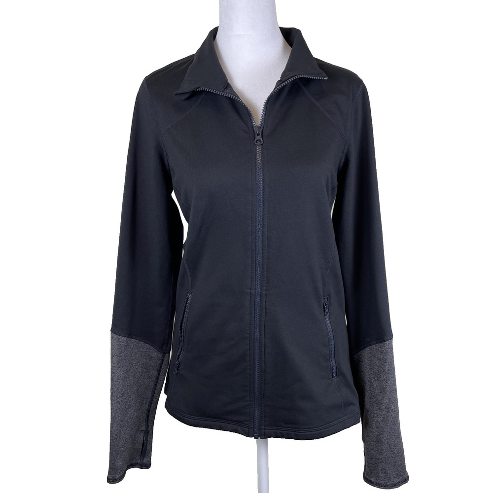 Core 10 Women's Full Zip Hoodie Size L Black Motion Tech Fitted Fleece Lined